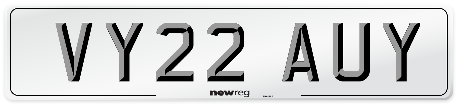 VY22 AUY Number Plate from New Reg